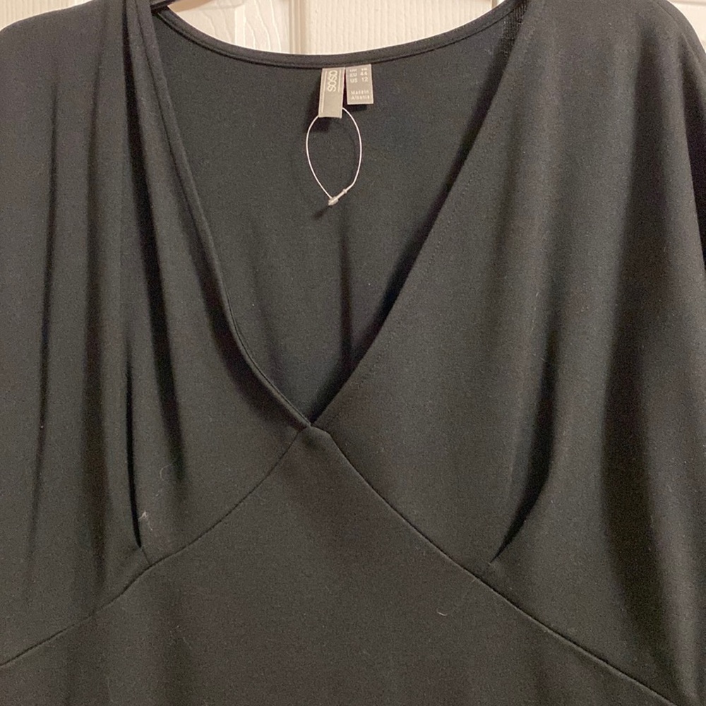 Black Maternity V neck Dress
